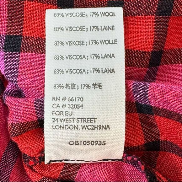 WE THE FREE Pacific Dawn Plaid Shirt Red Pink Cinch Waist Tie Back Size Large - Picture 5 of 16